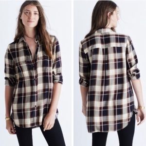 Madewell Classic Navy Plaid Ex Boyfriend Hanna button down